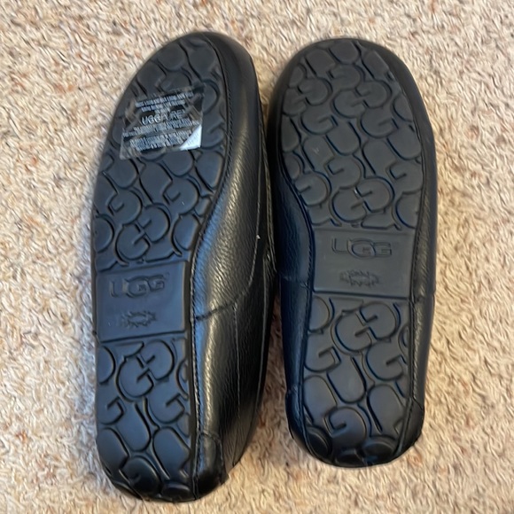 Ugg Men’s Leather Slippers - Black, 9 - Picture 2 of 4